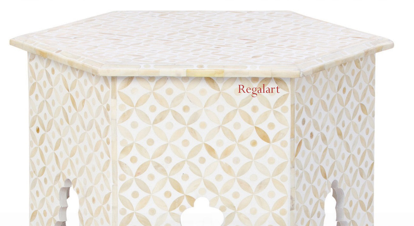 Mother of pearl Unique Pettan Table Handmade Side Table End Stool Home Decor