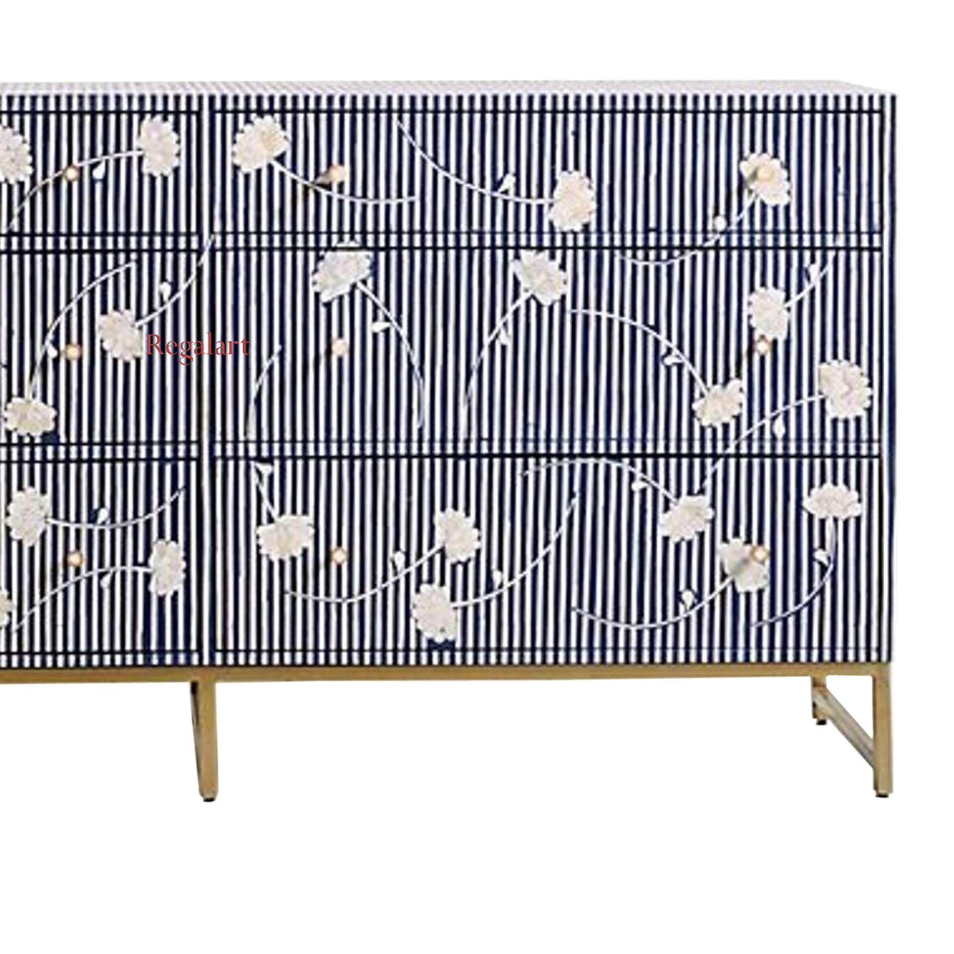 Bone Inlay Unique Design 6 Drawers Chest of Drawers , Bone inlay 6 Drawer Dresser , Bone inlay furniture , Bone inlay cabinet