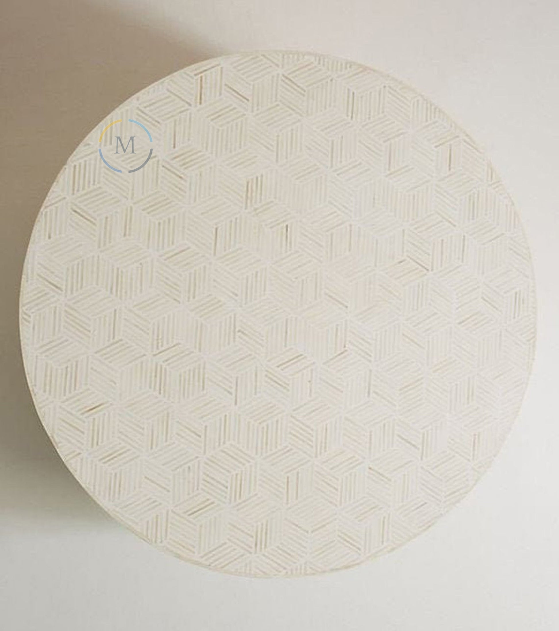 Handmade luxury Bone Inlay Unique Pattern Wooden Round Coffee Table For Living Rooms