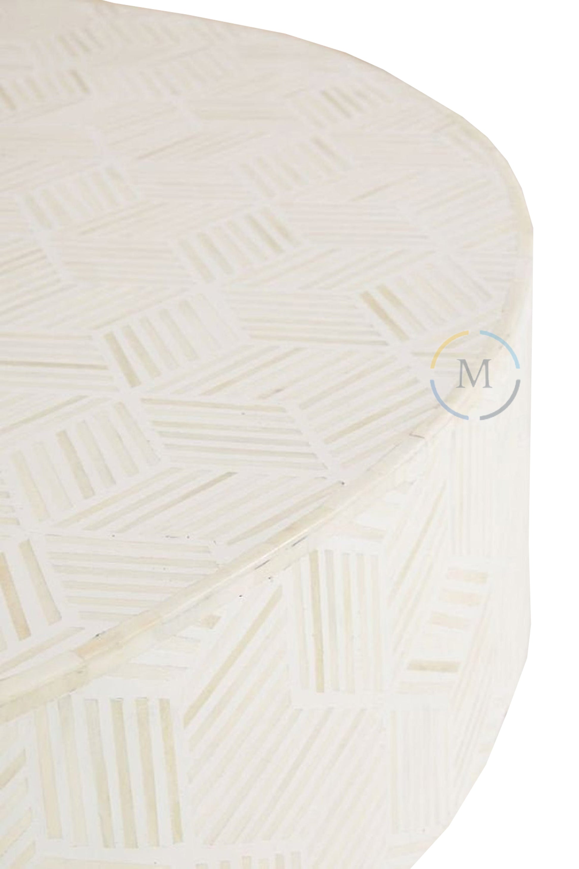 Handmade luxury Bone Inlay Unique Pattern Wooden Round Coffee Table For Living Rooms