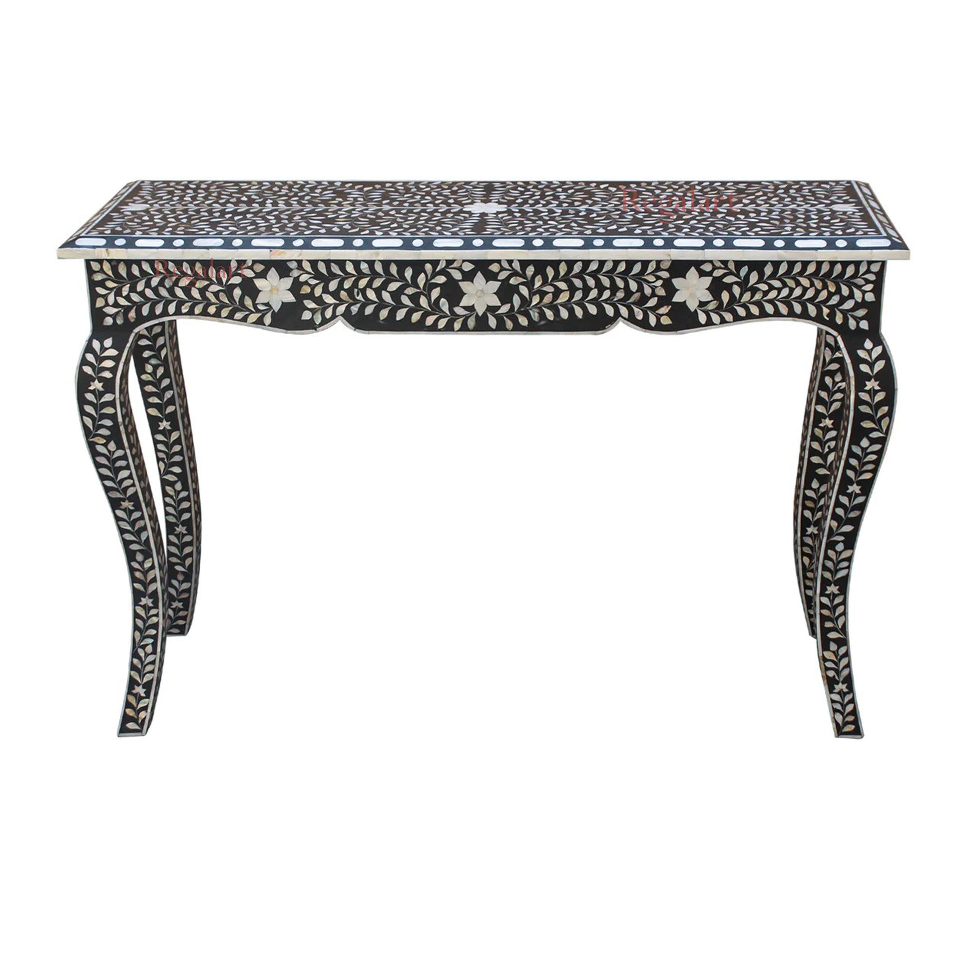 Mother Of Pearl Inlay Console Table Living Room Handmade Floral Pattern Mop furniture Study Table Entryway Console