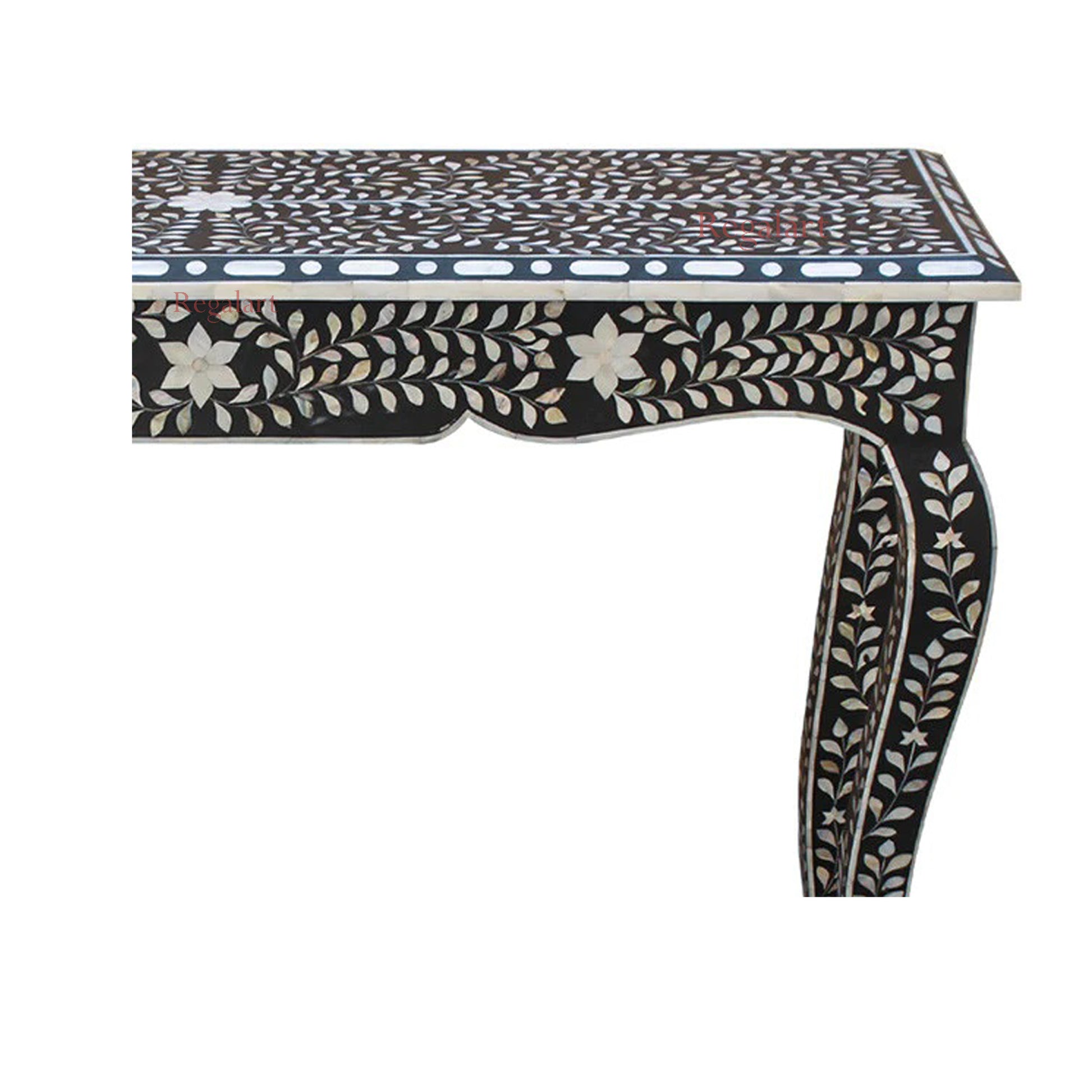 Mother Of Pearl Inlay Console Table Living Room Handmade Floral Pattern Mop furniture Study Table Entryway Console