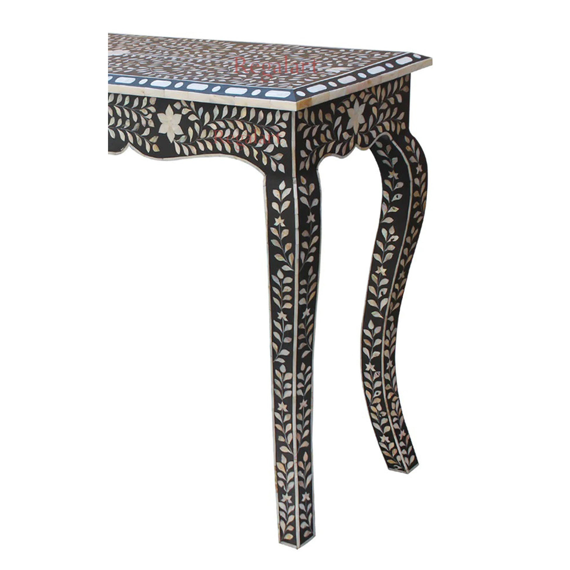 Mother Of Pearl Inlay Console Table Living Room Handmade Floral Pattern Mop furniture Study Table Entryway Console
