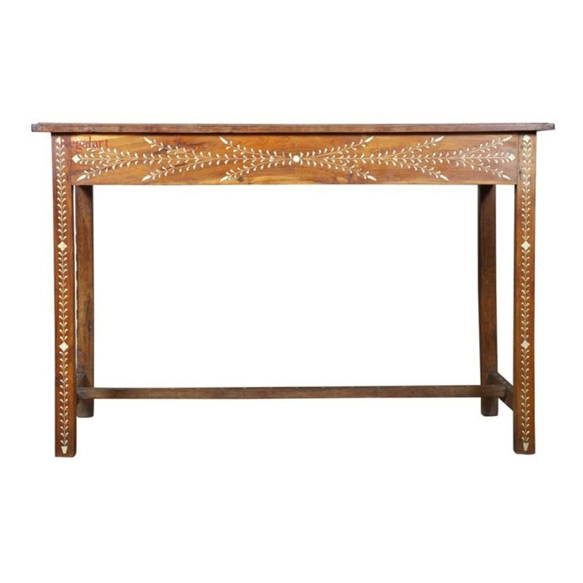 Wooden Inlay Carving Bone Inlay Desk Table Study Table 2 Drawer Desk Table Home Decor Art