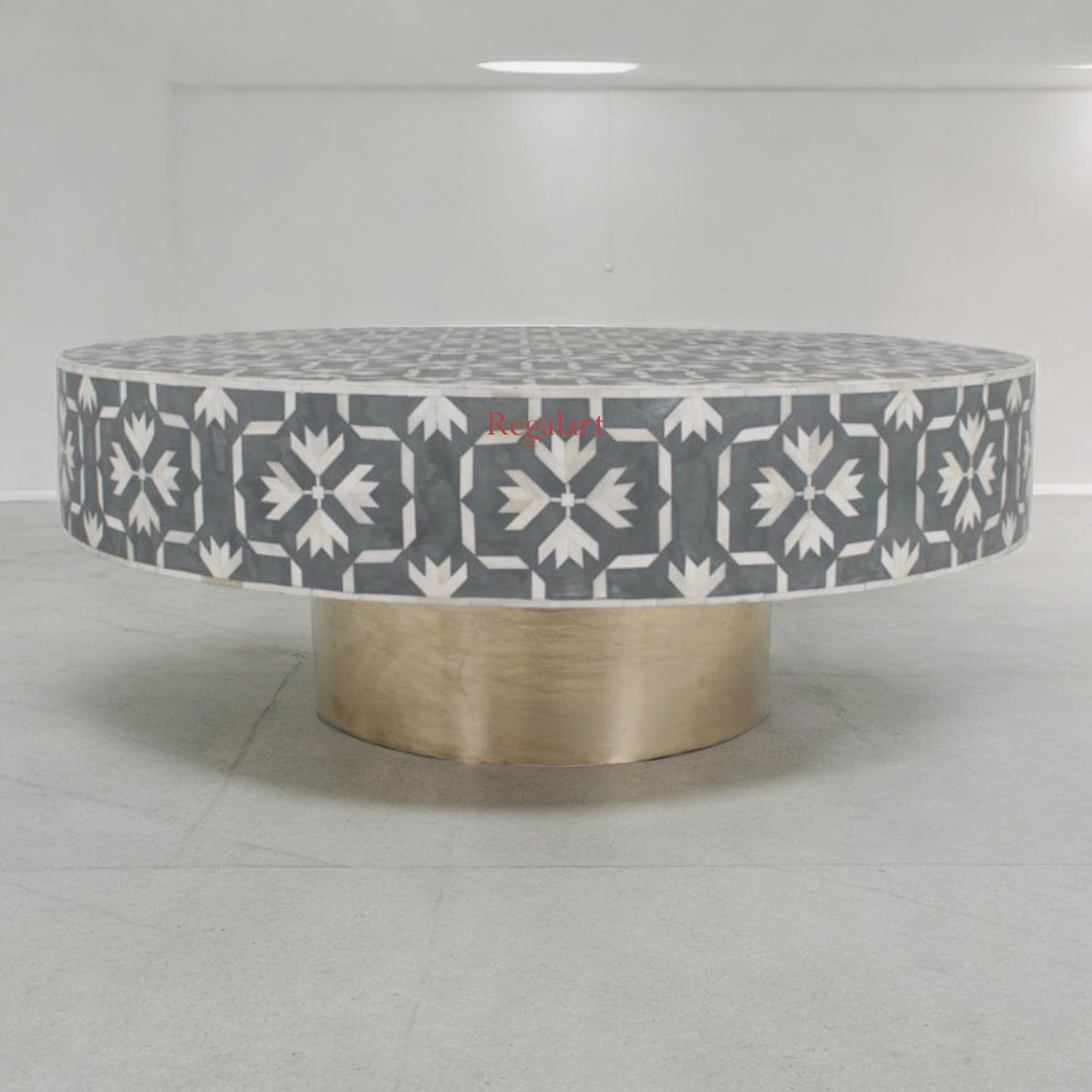 Bone Inlay Unique Design Round Coffee Table Home decor