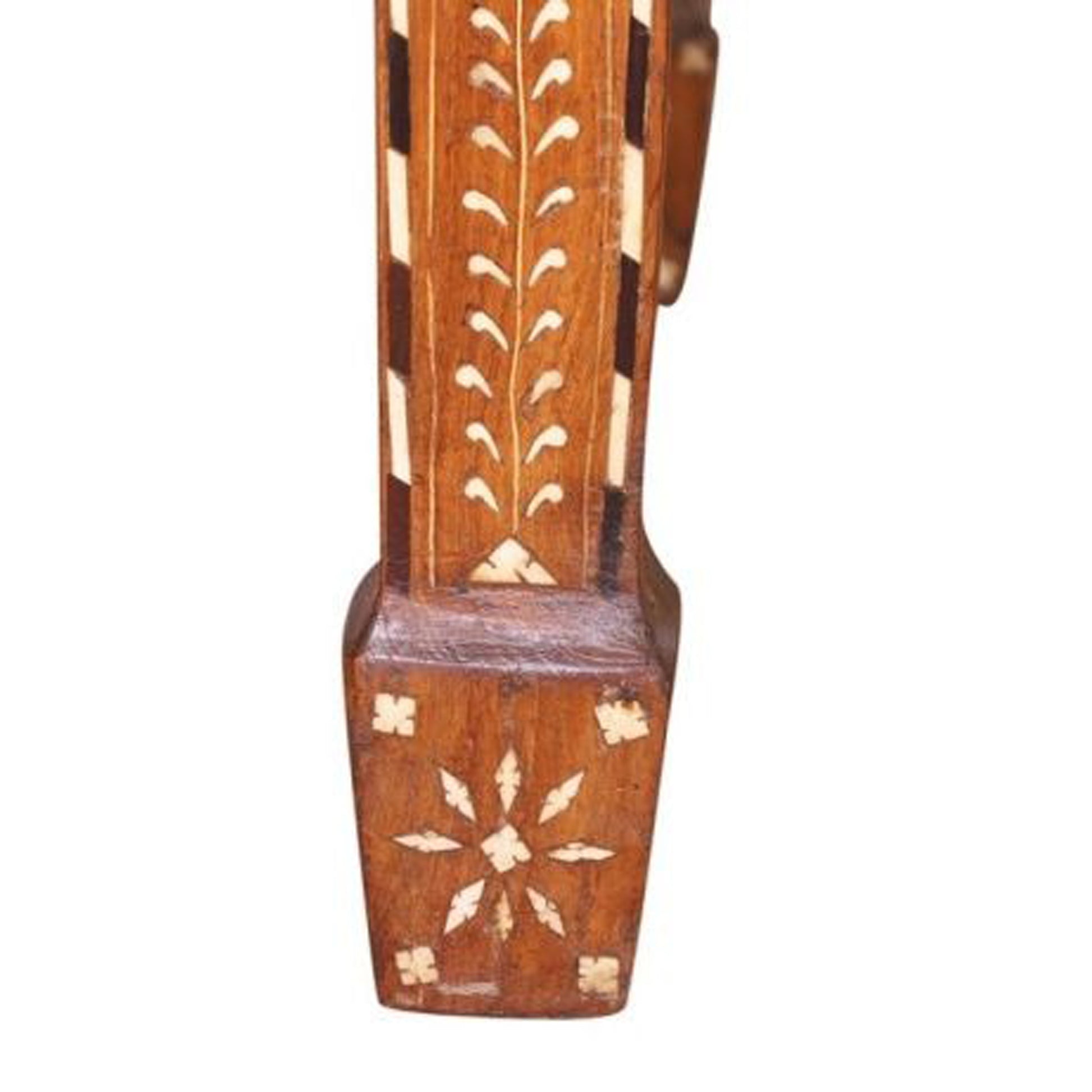 Wooden Carving Bone Inlay Desk Table Drawer Table Study Table Floral Pattern Home Decor Art