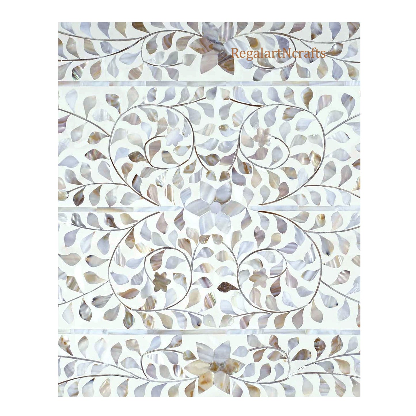 Mother Of Pearl Inlay Floral Pattern Console Table Living Room Decor Entryway Table