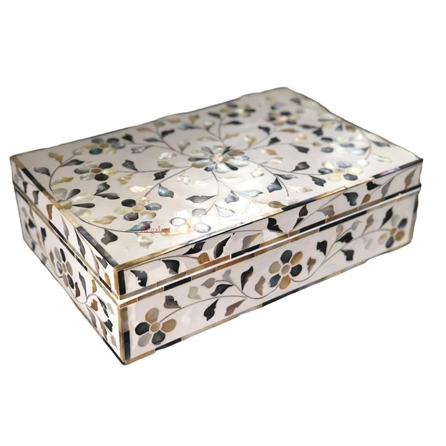 Luxury Mother of Pearl Inlay Floral Pattern Jewelry Box - Exclusive Decorative box - Organizer & Storage - Home Decor
