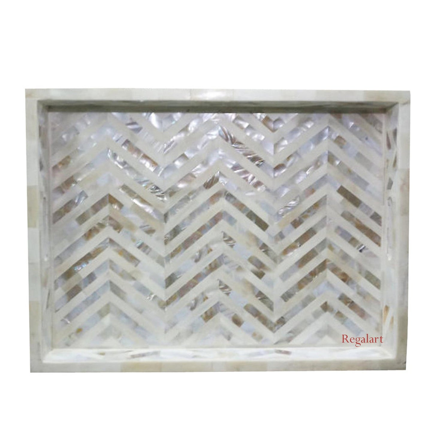 Kitchen Serving Tray Mother Of Pearl Inlay Decorative tray, Home Decor Unique Pattern Tray Breakfast Tray, Coffee Table Tray