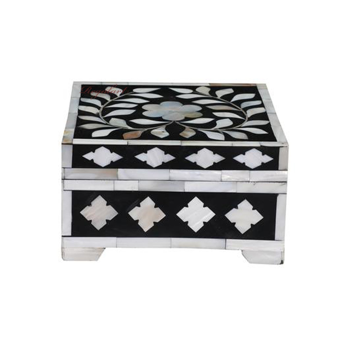 Mother of pearl Inlay Box Gift Jewelry Storage Vintage Art Christmas