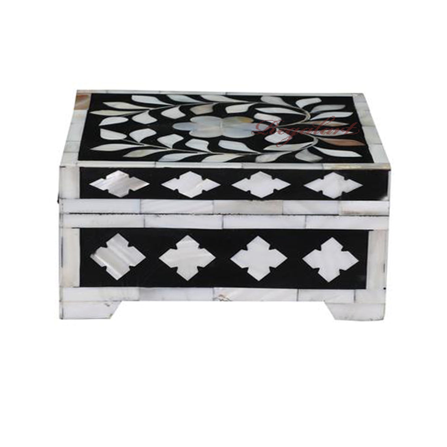 Mother of pearl Inlay Box Gift Jewelry Storage Vintage Art Christmas