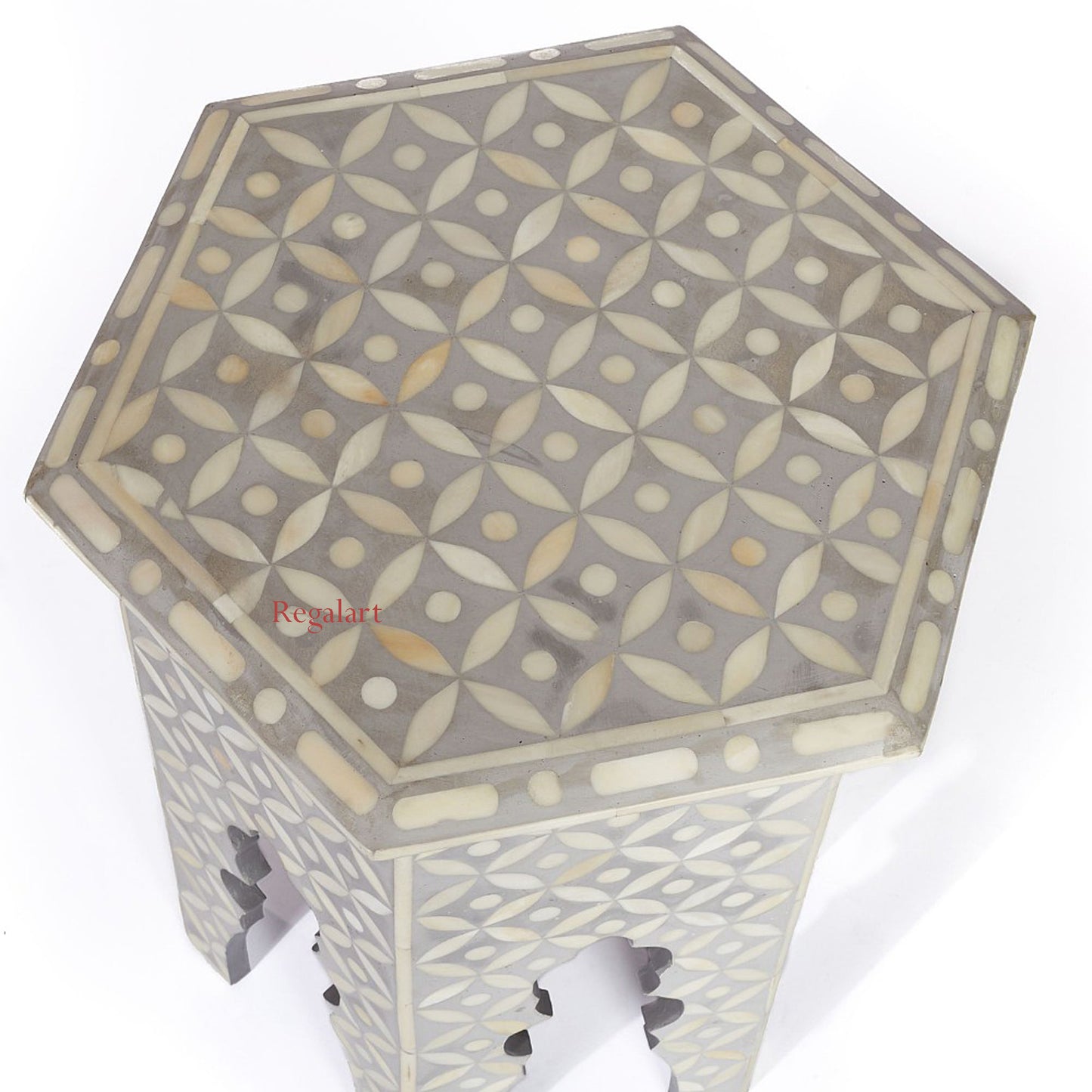 Bone Inlay Handmade Side Table End Stool Eye Pettan Table Decorative Table Home Decor Art