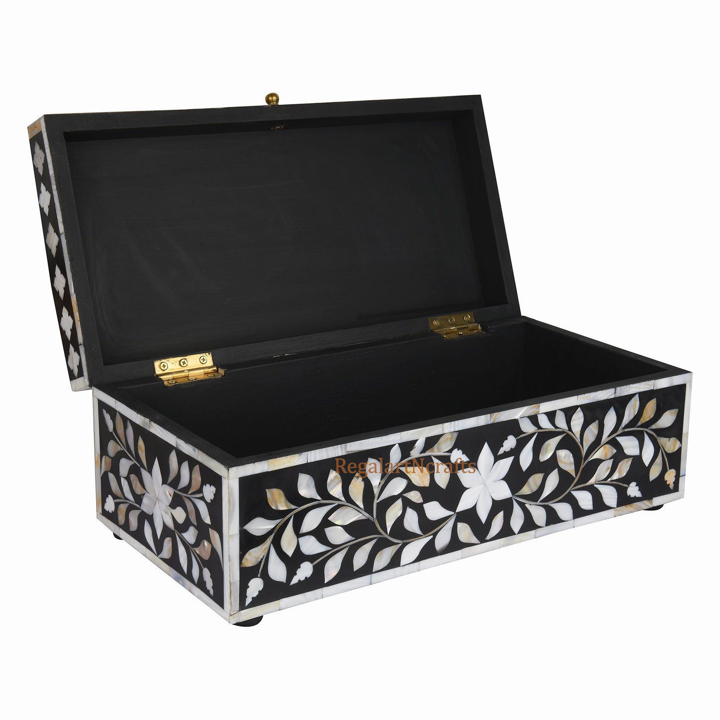 Mother of Pearl Inlay Box Jewellery Storage Handmade Floral Art Home Decor Gift