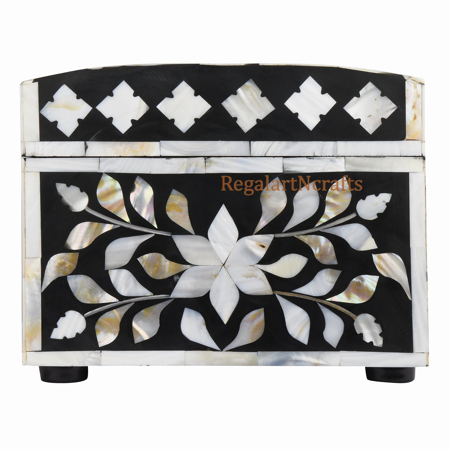 Mother of Pearl Inlay Box Jewellery Storage Handmade Floral Art Home Decor Gift