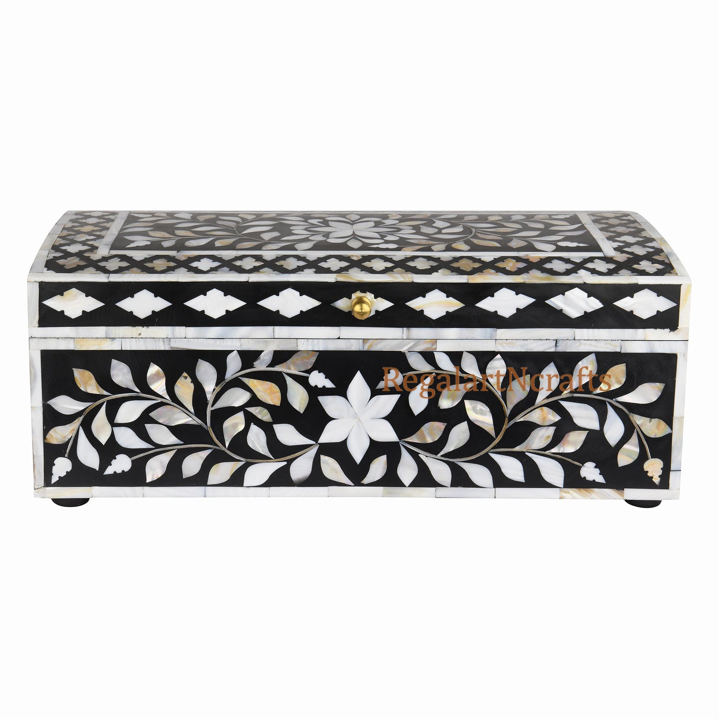 Mother of Pearl Inlay Box Jewellery Storage Handmade Floral Art Home Decor Gift