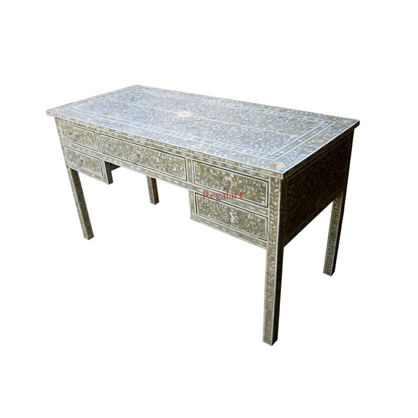 Mother of pearl Work desk Laptop Table Study Table Handmade Floral Pattern Bedroom Drawer Table