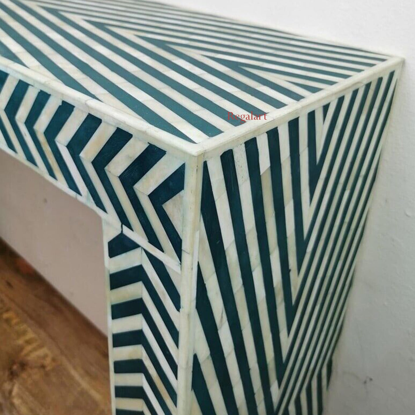 Bone Inlay Console Table Unique Patten Living Room Table Home Decor Art