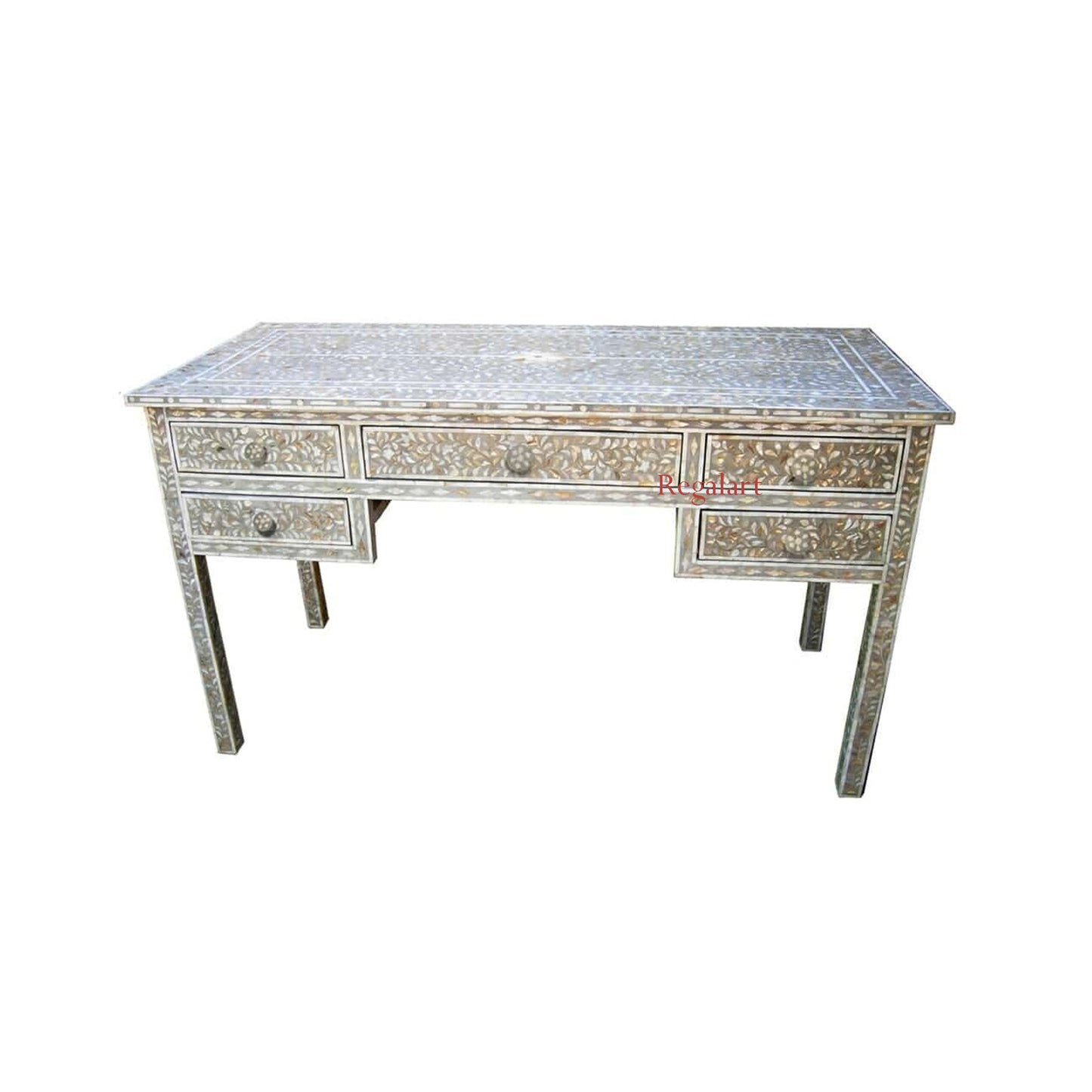 Mother of pearl Work desk Laptop Table Study Table Handmade Floral Pattern Bedroom Drawer Table