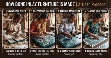 How Bone Inlay Furniture Is Made- Step-by-Step Artisan Process