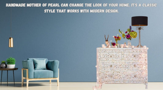 Handmade mother-of-pearl home decor gifts and furniture for classy home decoration