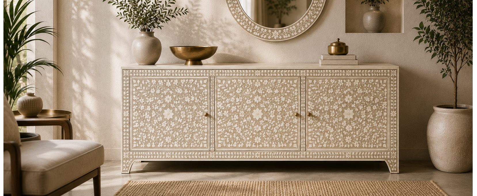 Bone Inlay Cabinets