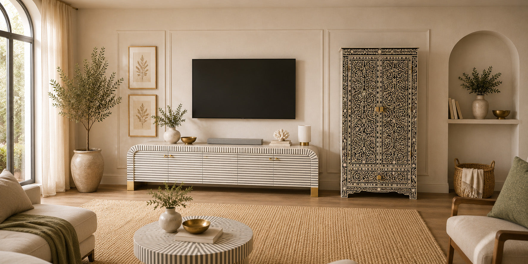 Bone Inlay Wardrobe / Armoire