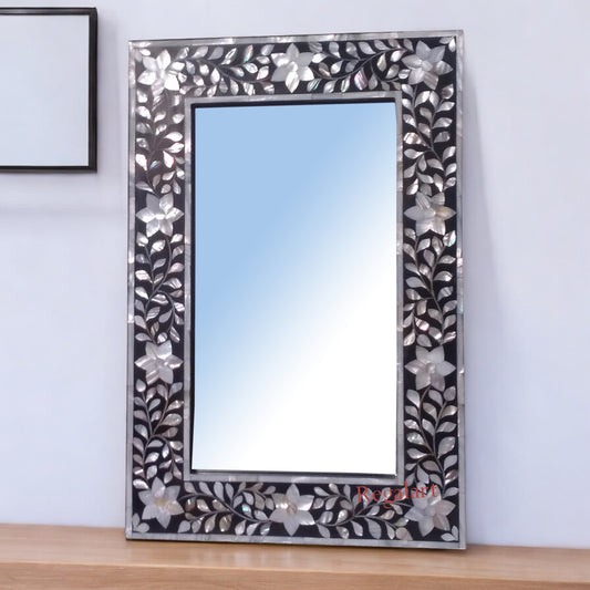 Vintage Home Decor: Handmade Mother of Pearl Wall Mirror