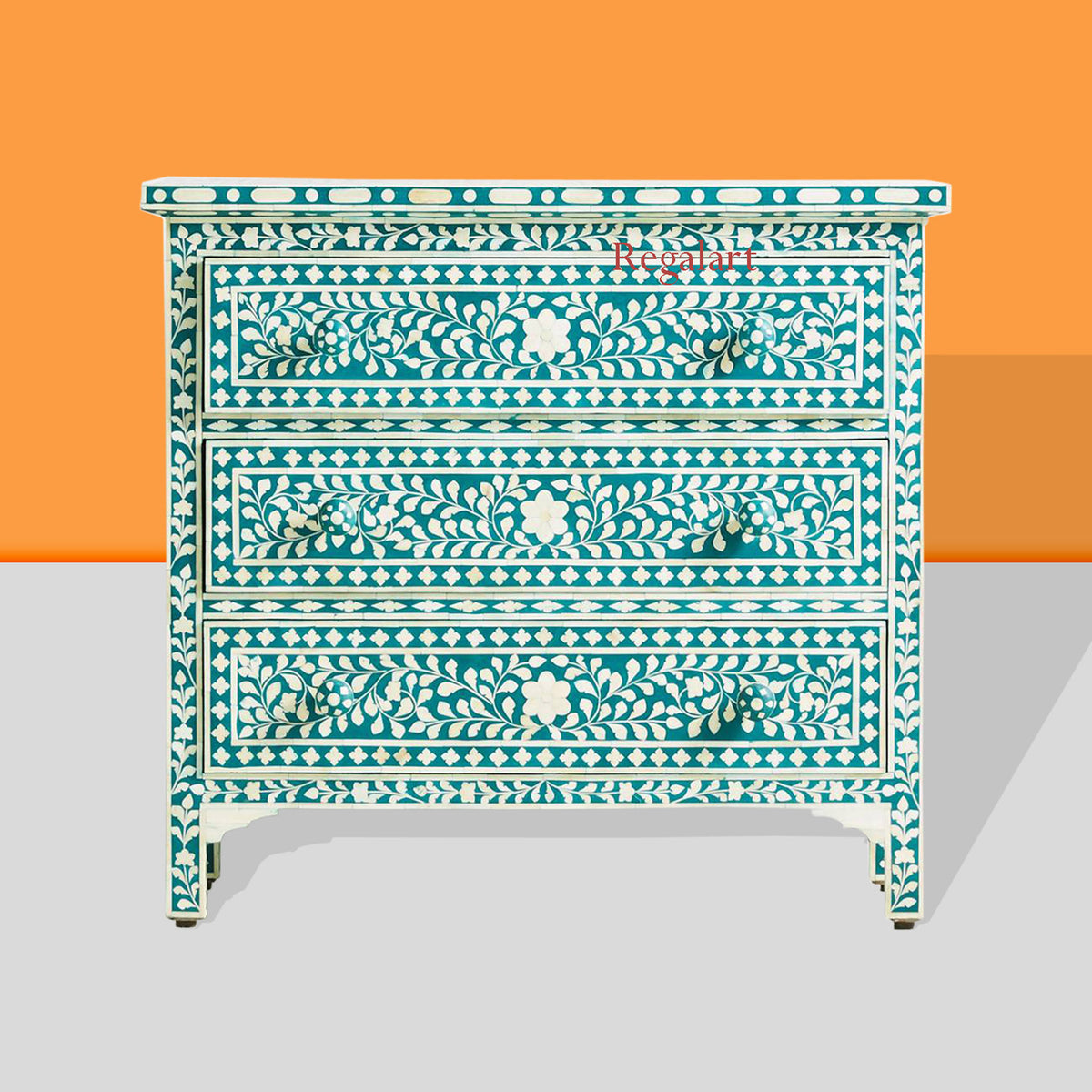 Bone Inlay Floral Design Drawers ,Bone inlay Drawer Dresser, Chest of Drawers , Bone inlay furniture , Bone inlay cabinet