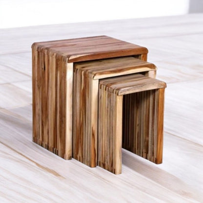 Wooden-handmade end table/side table/nesting table combo furniture