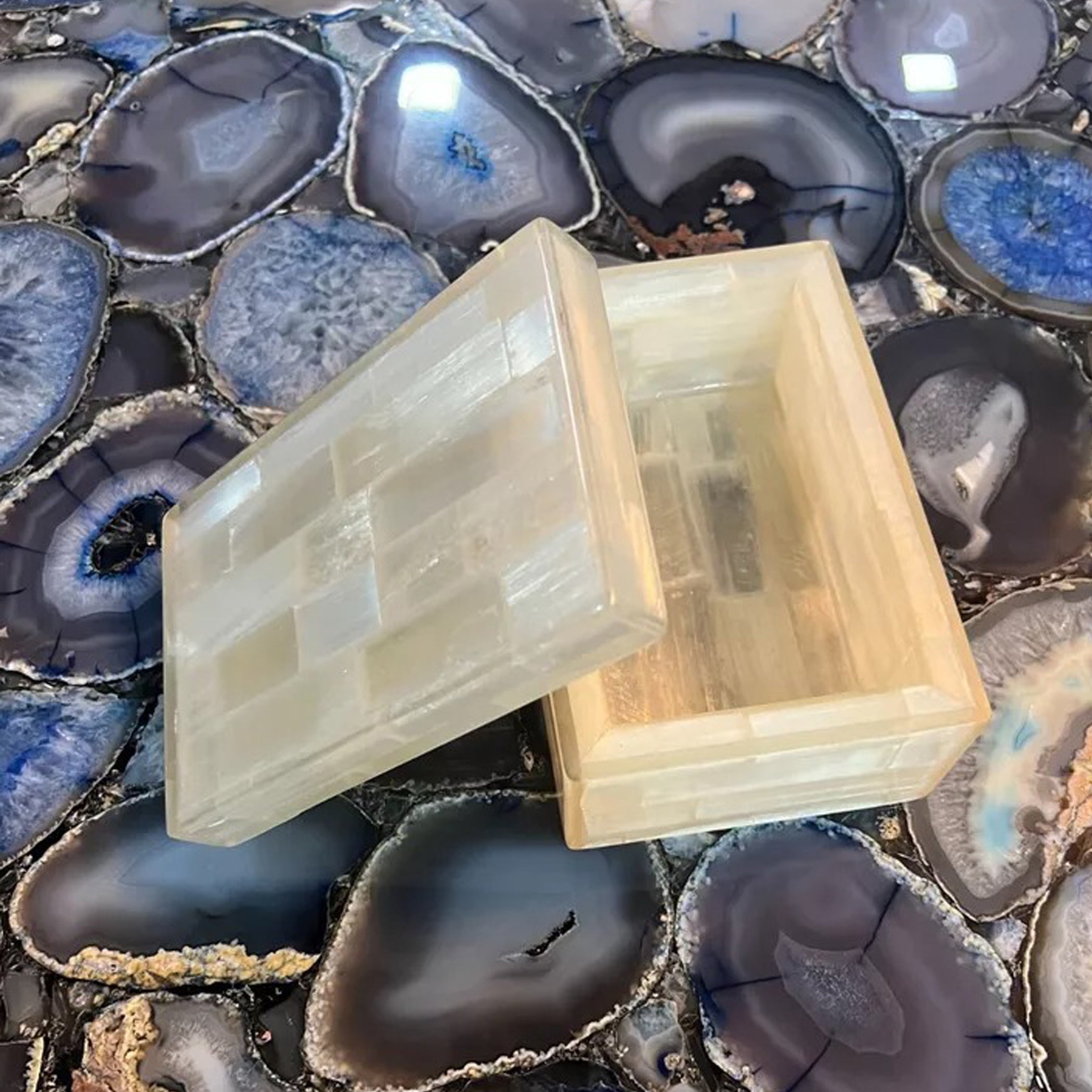 Selenite Jewelry Box | Luxury Gemstone Storage Decor