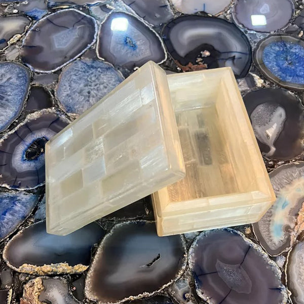 Selenite Jewelry Box | Luxury Gemstone Storage Decor