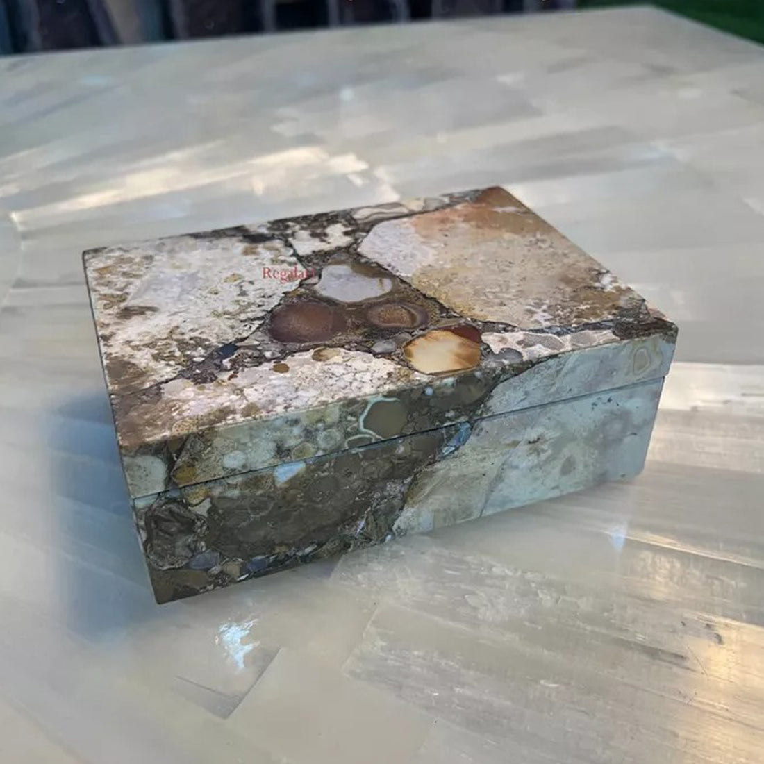 Agate Stone Storage Box | Handmade Luxury Decor Art