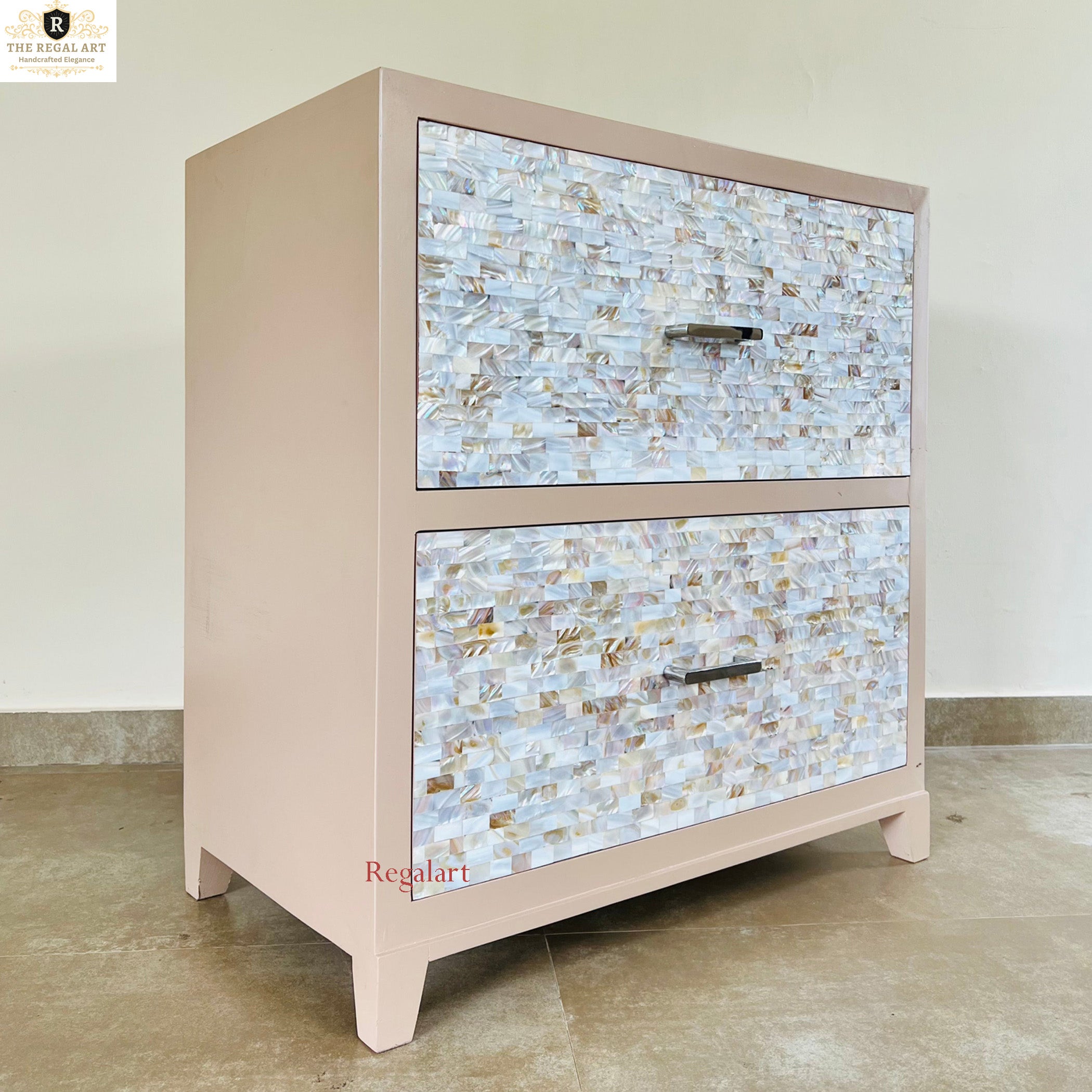 Handmade Mother of Pearl Bedside Table | Luxury Decor
