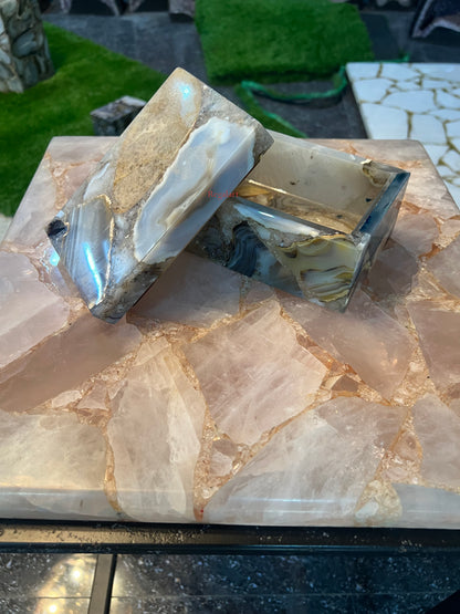 Jewellery Box, Storage Box, Mix Agate Stone Home Decorative