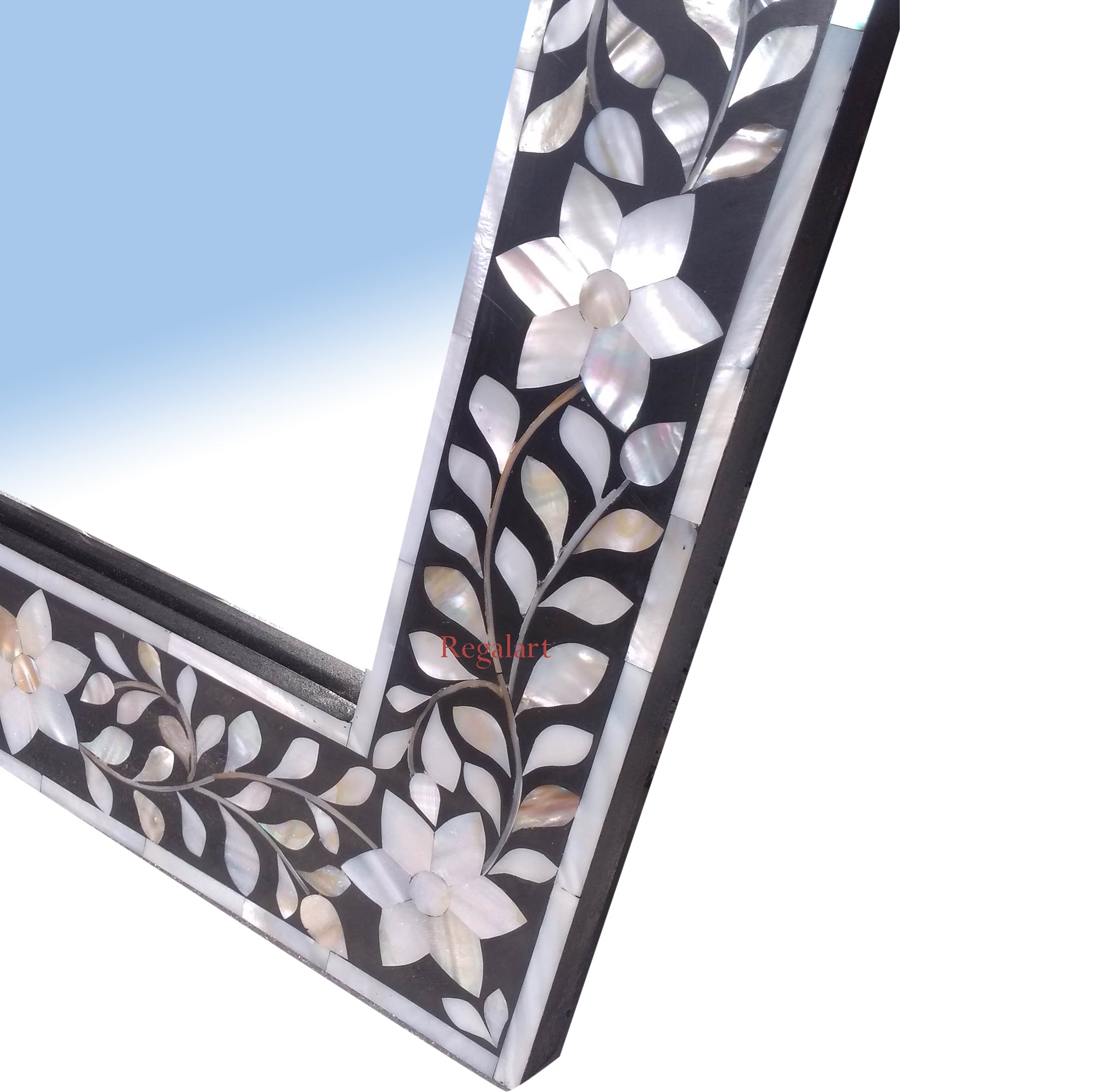 Vintage Home Decor: Handmade Mother of Pearl Wall Mirror