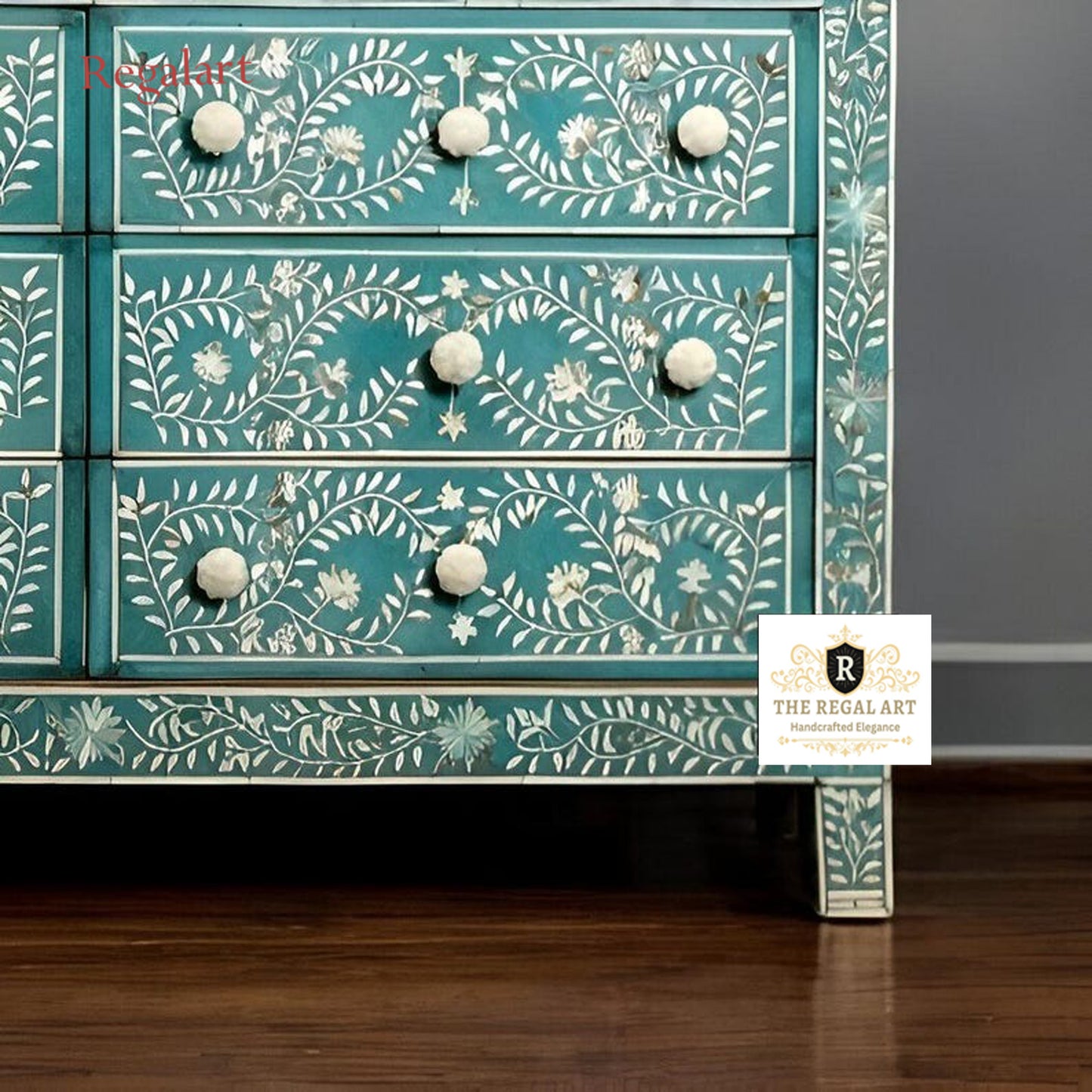 Luxury Petal Pattern Chest | Stylish Buffet | Handmade Home Decor