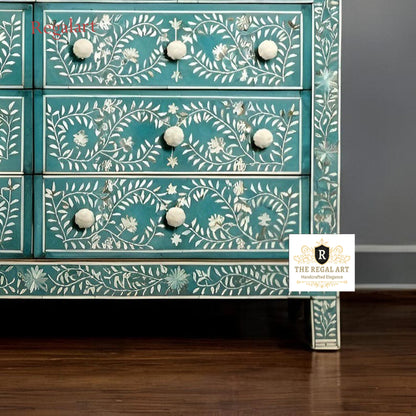 Luxury Petal Pattern Chest | Stylish Buffet | Handmade Home Decor