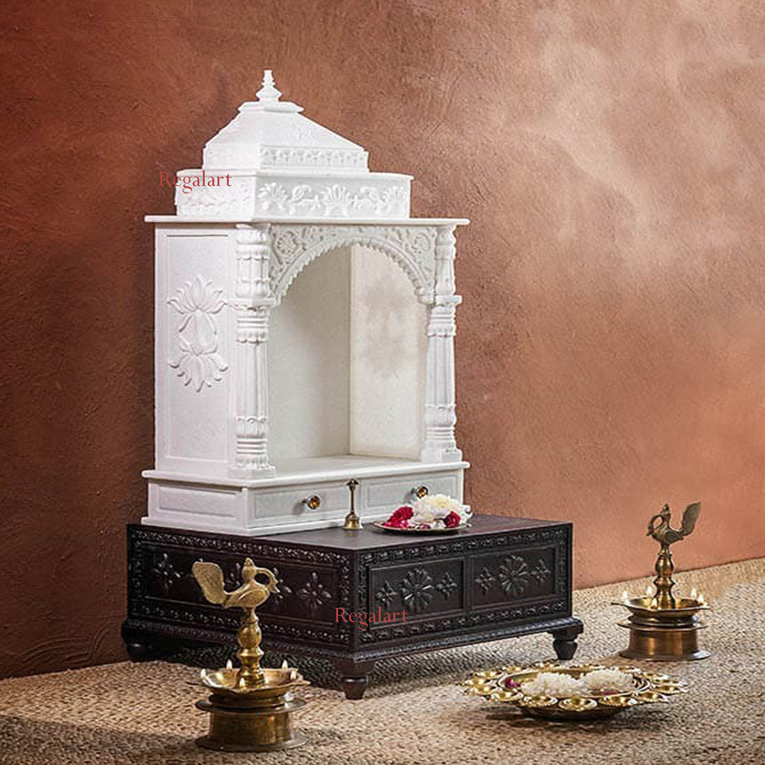 White Marble Temple | Handmade Home Mandir Luxury Decor