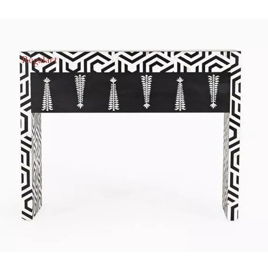 Bone Inlay Console Table Living pattern Room Home Décor Furniture