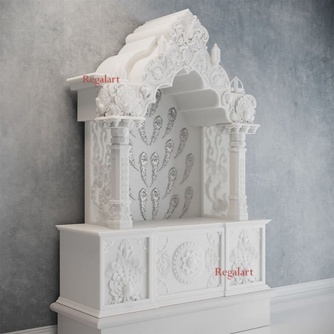 Mayur White Marble Mandir | Handcrafted Home Temple Decor