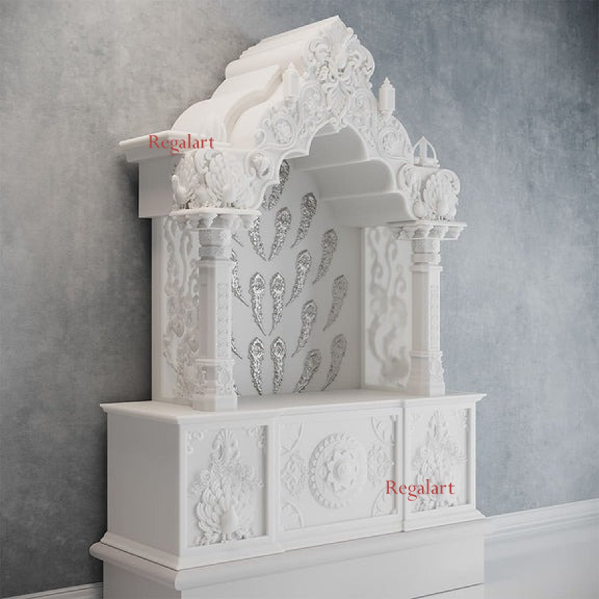 Mayur White Marble Mandir | Handcrafted Home Temple Decor