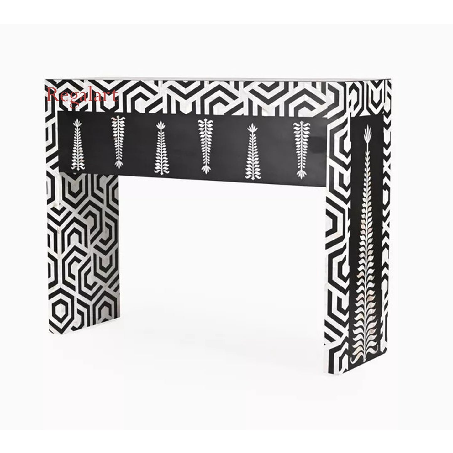 Bone Inlay Console Table Living pattern Room Home Décor Furniture