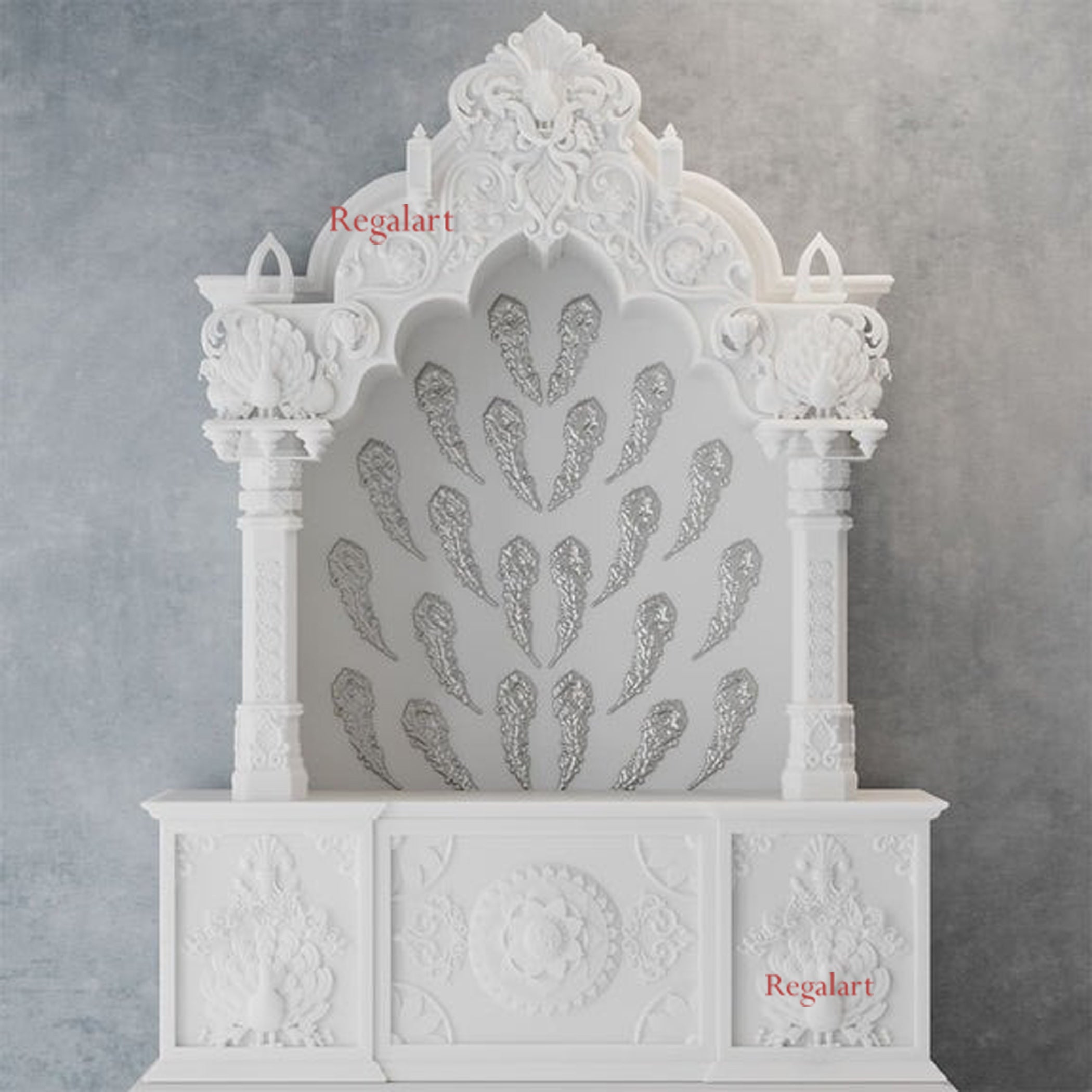 Mayur White Marble Mandir | Handcrafted Home Temple Decor