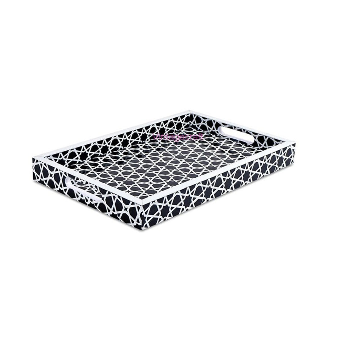 Christmas serving tray with artistic resin inlay design