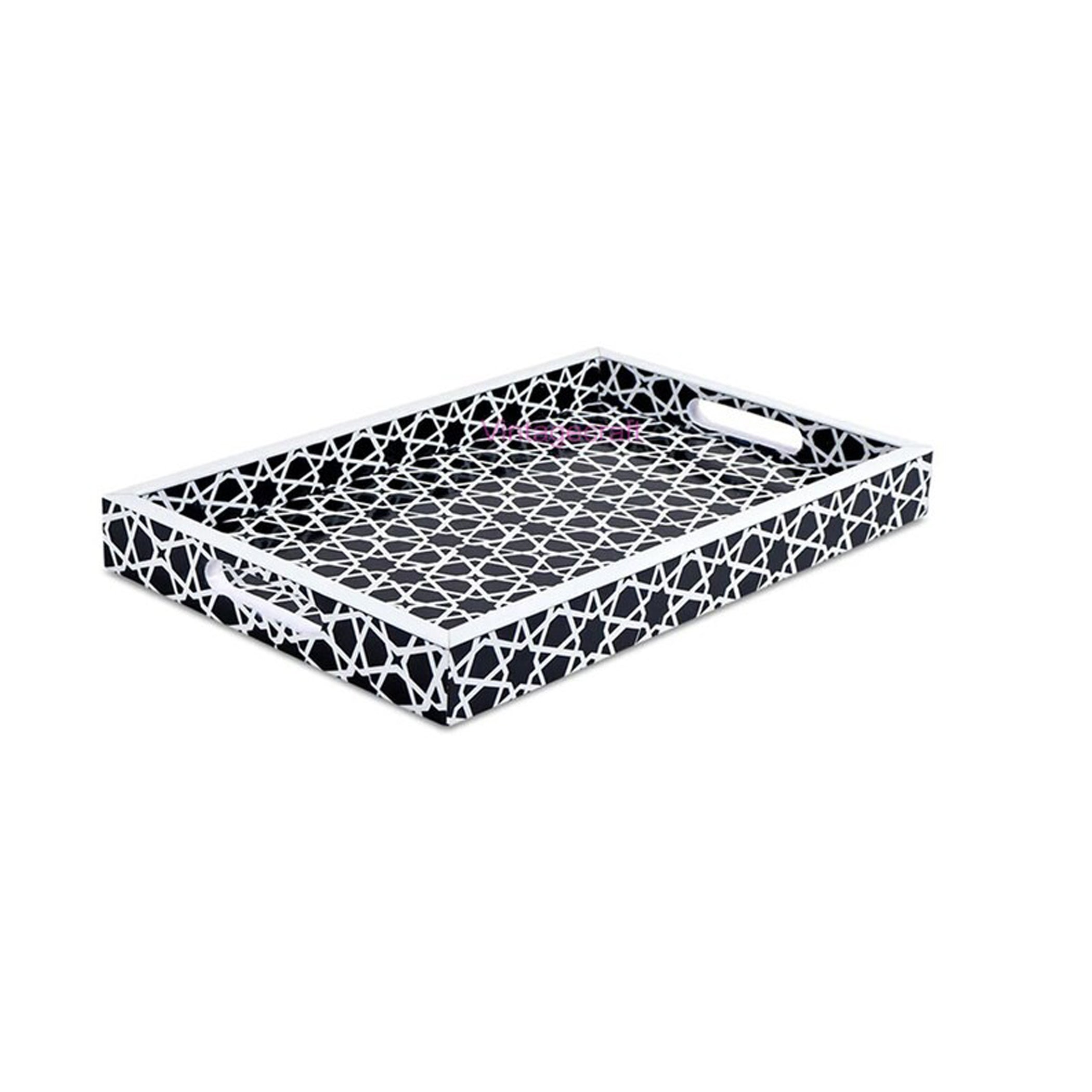Christmas serving tray with artistic resin inlay design