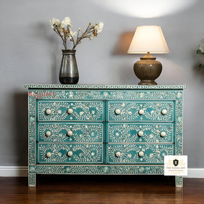 Luxury Petal Pattern Chest | Stylish Buffet | Handmade Home Decor