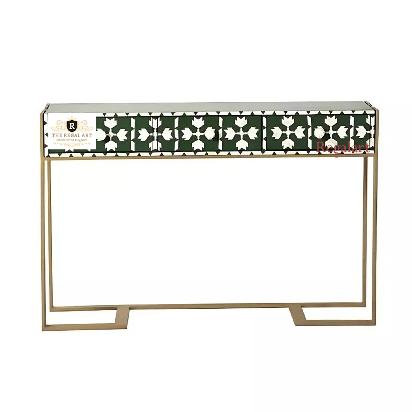 Bone Inlay Console Table, Desk Table 3 Drawers Living Room Home Décor Furniture