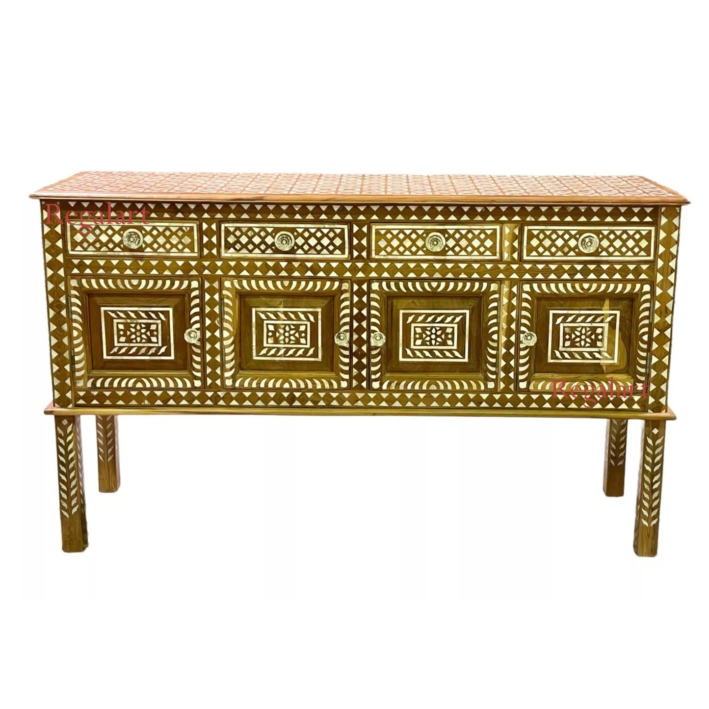 Wooden Sideboard Buffet Cabinet Handmade Mother Of Pearl Home Décor Living Room