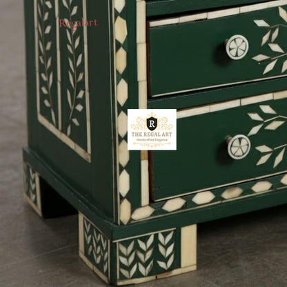 Bone Inlay Chest | Leaf Pattern Dresser | Dressers for home | 4 Drawers Chest for home