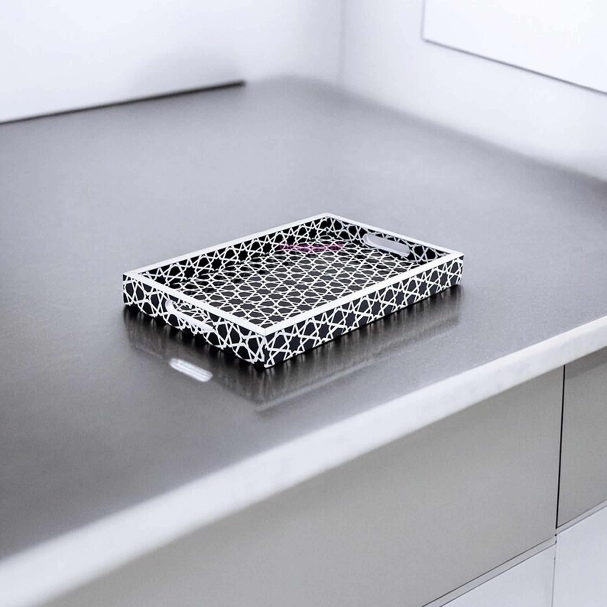 Elegant resin tray for coffee table and holiday styling
